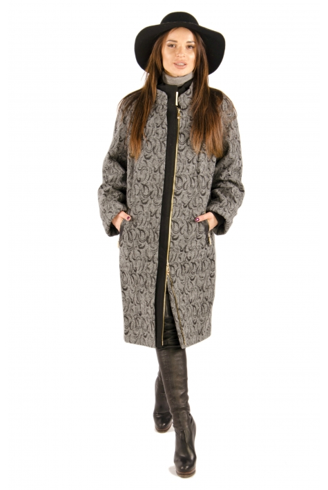 Женское пальто из текстиля с воротником 3000397
